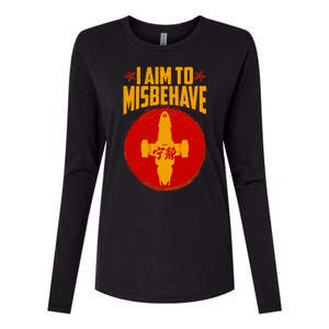 Cool Scifi I Aim To Misbehave Womens Cotton Relaxed Long Sleeve T-Shirt