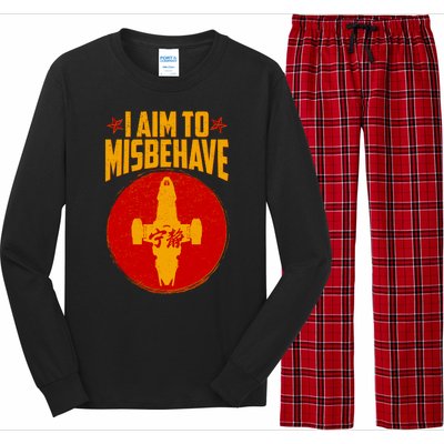 Cool Scifi I Aim To Misbehave Long Sleeve Pajama Set