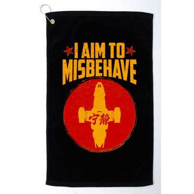 Cool Scifi I Aim To Misbehave Golf Towel
