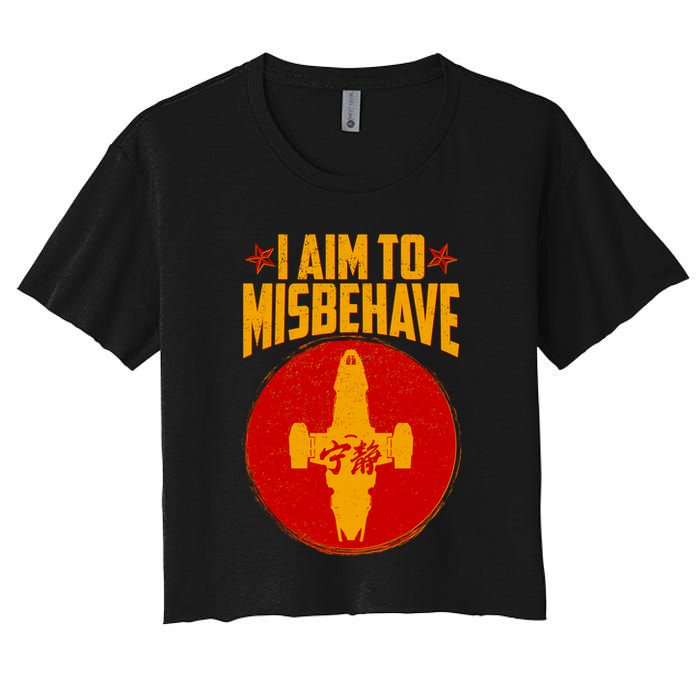 Cool Scifi I Aim To Misbehave Crop Top