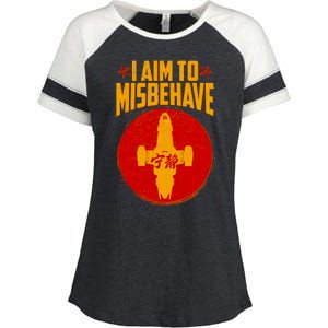 Cool Scifi I Aim To Misbehave Enza Ladies Jersey Colorblock Tee