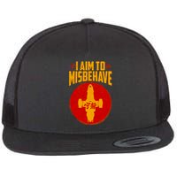 Cool Scifi I Aim To Misbehave Flat Bill Trucker Hat