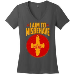 Cool Scifi I Aim To Misbehave Women's V-Neck T-Shirt