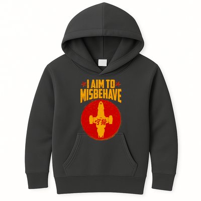 Cool Scifi I Aim To Misbehave Kids Hoodie