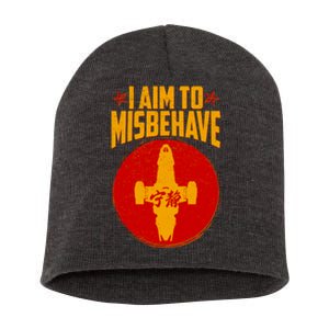 Cool Scifi I Aim To Misbehave Short Acrylic Beanie