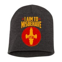 Cool Scifi I Aim To Misbehave Short Acrylic Beanie
