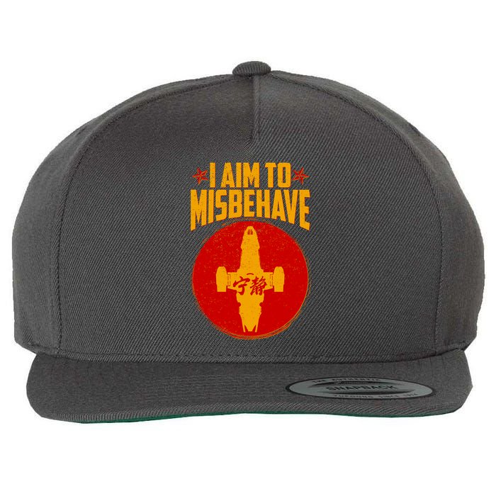 Cool Scifi I Aim To Misbehave Wool Snapback Cap