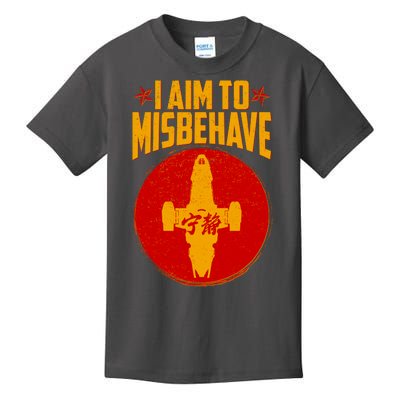 Cool Scifi I Aim To Misbehave Kids T-Shirt