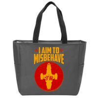 Cool Scifi I Aim To Misbehave Zip Tote Bag