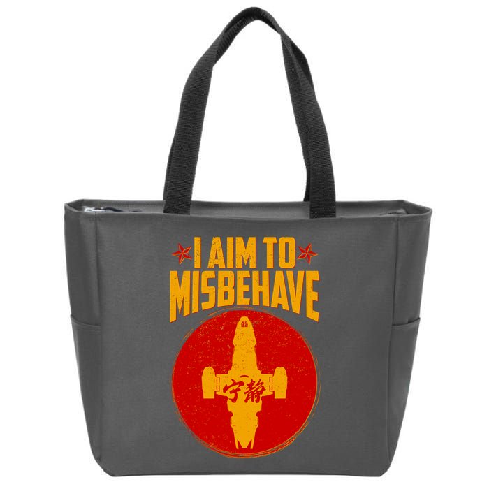 Cool Scifi I Aim To Misbehave Zip Tote Bag