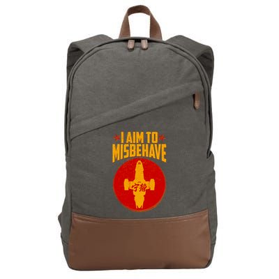 Cool Scifi I Aim To Misbehave Cotton Canvas Backpack