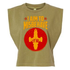 Cool Scifi I Aim To Misbehave Garment-Dyed Women's Muscle Tee