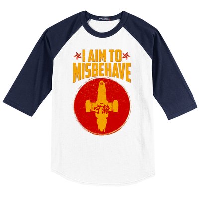 Cool Scifi I Aim To Misbehave Baseball Sleeve Shirt