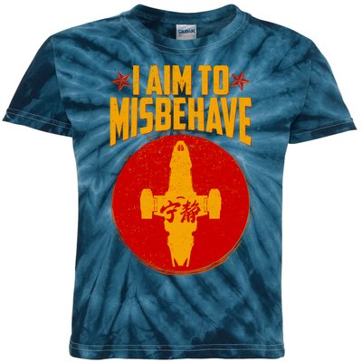 Cool Scifi I Aim To Misbehave Kids Tie-Dye T-Shirt