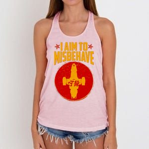 Cool Scifi I Aim To Misbehave Women's Knotted Racerback Tank