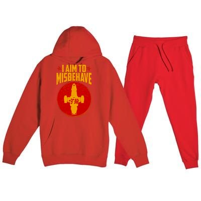 Cool Scifi I Aim To Misbehave Premium Hooded Sweatsuit Set