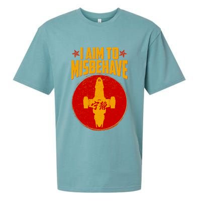 Cool Scifi I Aim To Misbehave Sueded Cloud Jersey T-Shirt