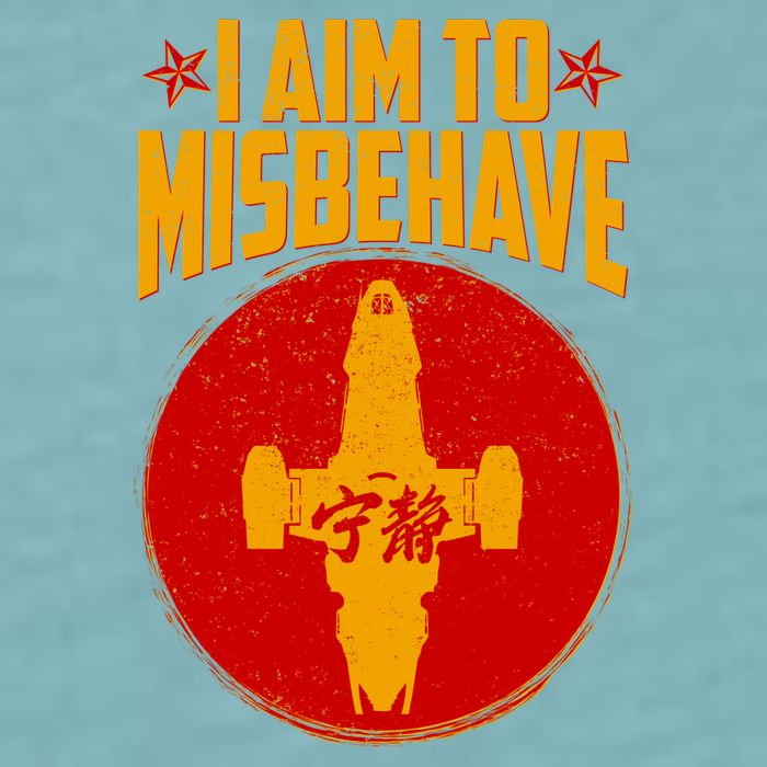 Cool Scifi I Aim To Misbehave Sueded Cloud Jersey T-Shirt