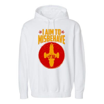 Cool Scifi I Aim To Misbehave Garment-Dyed Fleece Hoodie