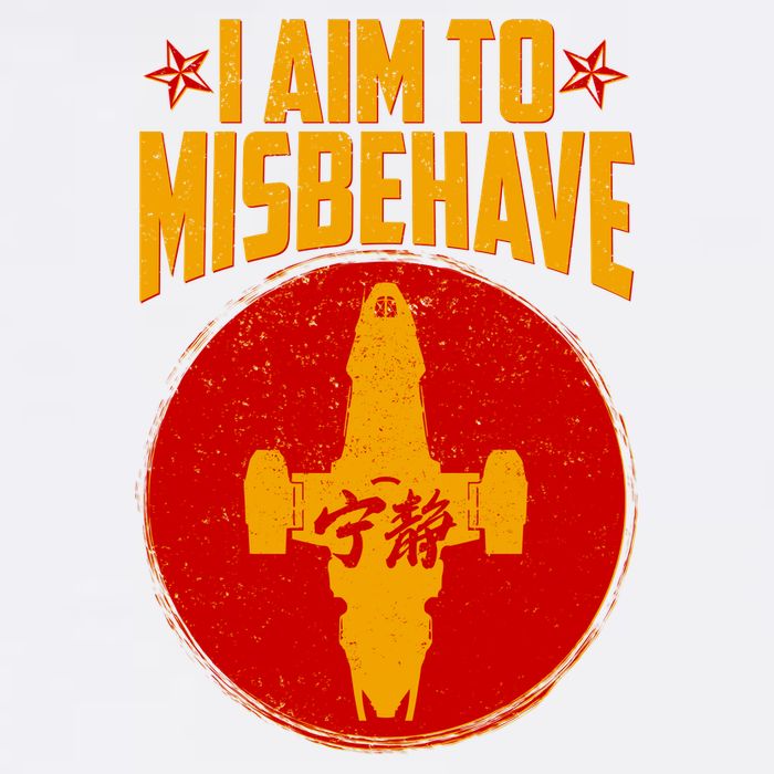 Cool Scifi I Aim To Misbehave Garment-Dyed Sweatshirt