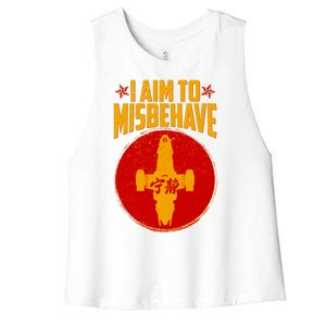 Cool Scifi I Aim To Misbehave Women's Racerback Cropped Tank