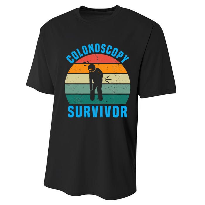 Colonoscopy Survivor I Survived My Colonoscopy Performance Sprint T-Shirt