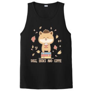 Cute Shiba Inu Dogs Books And Coffee Autumn Meaningful Gift PosiCharge Competitor Tank