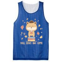 Cute Shiba Inu Dogs Books And Coffee Autumn Meaningful Gift Mesh Reversible Basketball Jersey Tank