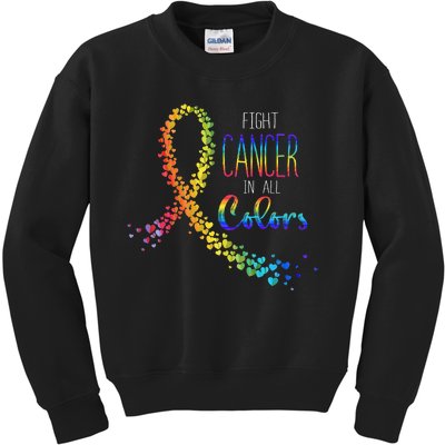 Cancer Sucks In Every Color Fighter Fight Support The Cancer Kids Sweatshirt