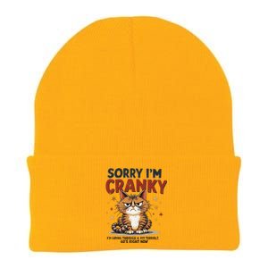 Cat Sorry IM Cranky IM Going Through My Terrible 60S Gift Knit Cap Winter Beanie