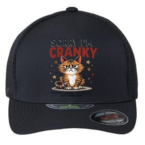 Cat Sorry IM Cranky IM Going Through My Terrible 60S Gift Flexfit Unipanel Trucker Cap