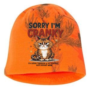 Cat Sorry IM Cranky IM Going Through My Terrible 60S Gift Kati - Camo Knit Beanie