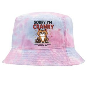 Cat Sorry IM Cranky IM Going Through My Terrible 60S Gift Tie-Dyed Bucket Hat