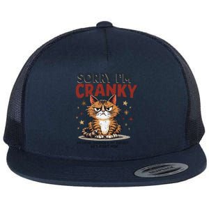 Cat Sorry IM Cranky IM Going Through My Terrible 60S Gift Flat Bill Trucker Hat