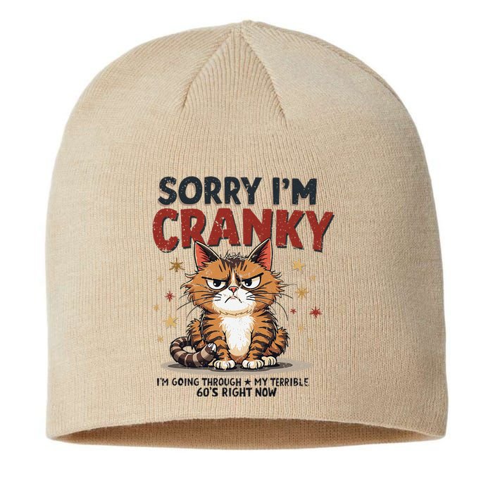 Cat Sorry IM Cranky IM Going Through My Terrible 60S Gift Sustainable Beanie