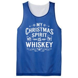 Christmas Spirit Is Whiskey Xmas Bourbon Alcohol Gift Mesh Reversible Basketball Jersey Tank