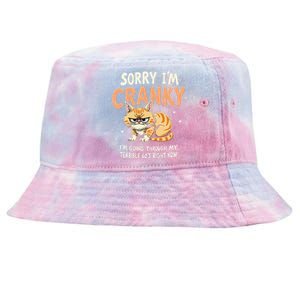 Cat Sorry IM Cranky IM Going Through My Terrible 60S Gift Tie-Dyed Bucket Hat