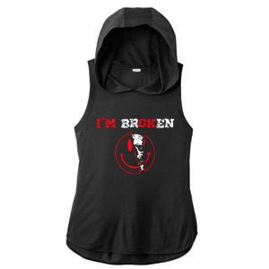 Confused Smile IM Broken Invisible Illness IM Ok Broken Ladies PosiCharge Tri-Blend Wicking Draft Hoodie Tank