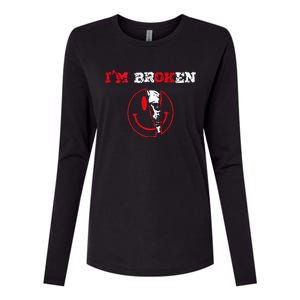 Confused Smile IM Broken Invisible Illness IM Ok Broken Womens Cotton Relaxed Long Sleeve T-Shirt