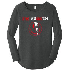 Confused Smile IM Broken Invisible Illness IM Ok Broken Women's Perfect Tri Tunic Long Sleeve Shirt