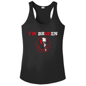 Confused Smile IM Broken Invisible Illness IM Ok Broken Ladies PosiCharge Competitor Racerback Tank