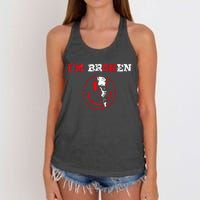 Confused Smile IM Broken Invisible Illness IM Ok Broken Women's Knotted Racerback Tank