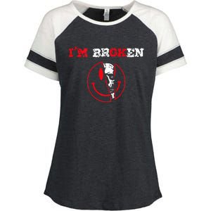 Confused Smile IM Broken Invisible Illness IM Ok Broken Enza Ladies Jersey Colorblock Tee