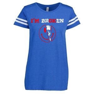 Confused Smile IM Broken Invisible Illness IM Ok Broken Enza Ladies Jersey Football T-Shirt