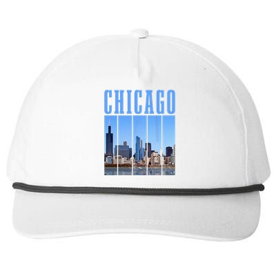 Chicago Skyline Illinois Vintage Pride Chicago Snapback Five-Panel Rope Hat