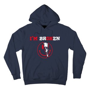 Confused Skull I'm Broken Invisible Illness I'm OK Broken Hoodie