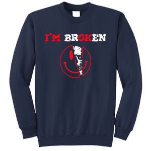 Confused Skull I'm Broken Invisible Illness I'm OK Broken Sweatshirt