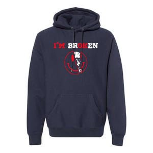 Confused Skull I'm Broken Invisible Illness I'm OK Broken Premium Hoodie