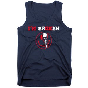 Confused Skull I'm Broken Invisible Illness I'm OK Broken Tank Top