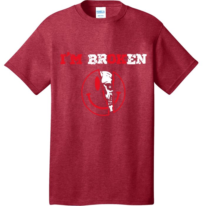 Confused Skull I'm Broken Invisible Illness I'm OK Broken T-Shirt